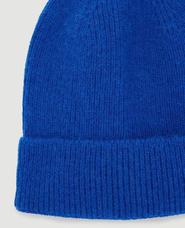 Bonnet avec revers bleu électrique - Pimkie
