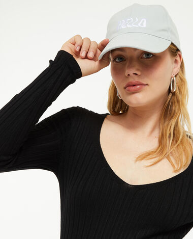 Pull col V en maille côtes plates noir - Pimkie