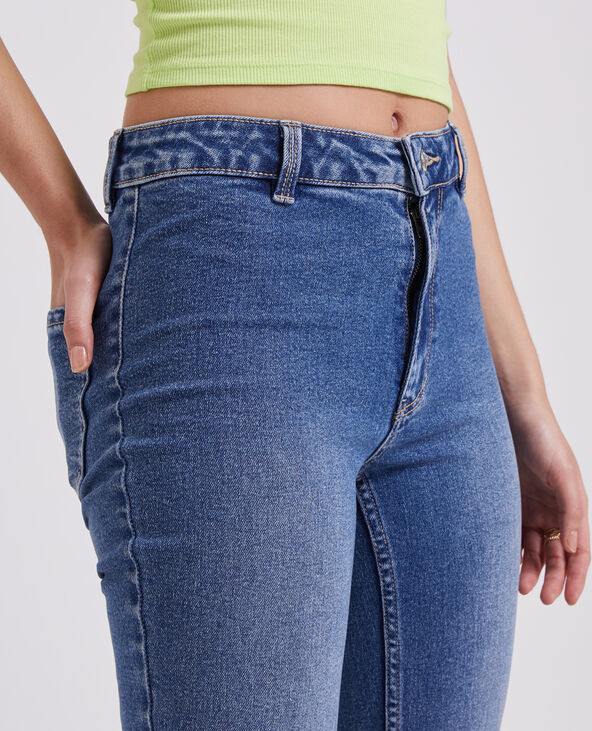 Jean flare taille haute cropped bleu - Pimkie