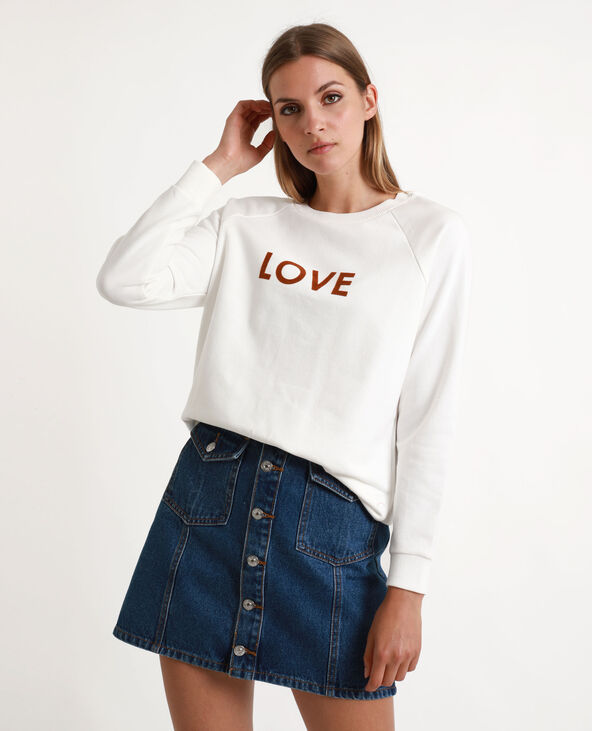 Sweat LOVE blanc - Pimkie