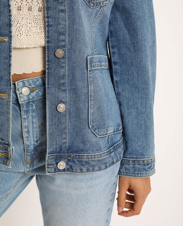 Veste en jean en matière recyclée bleu foncé - Pimkie