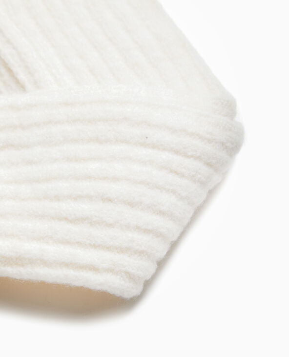 Paire de mitaines en maille côtelée blanc - Pimkie
