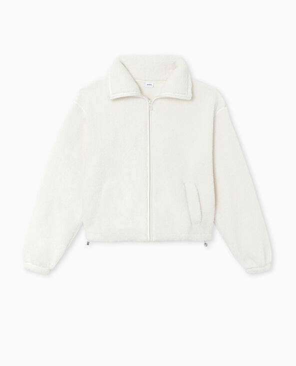Veste zippée en sherpa écru - Pimkie