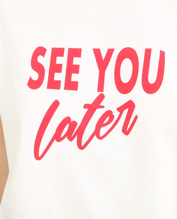 T-shirt à message blanc - Pimkie