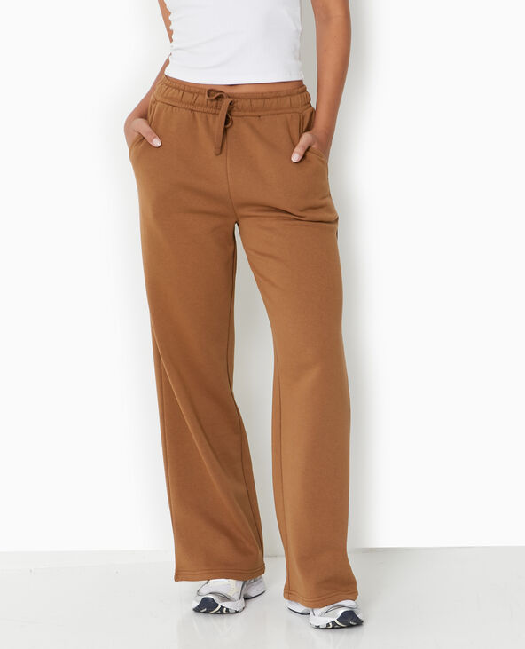 Pantalon de jogging large en molleton marron - Pimkie