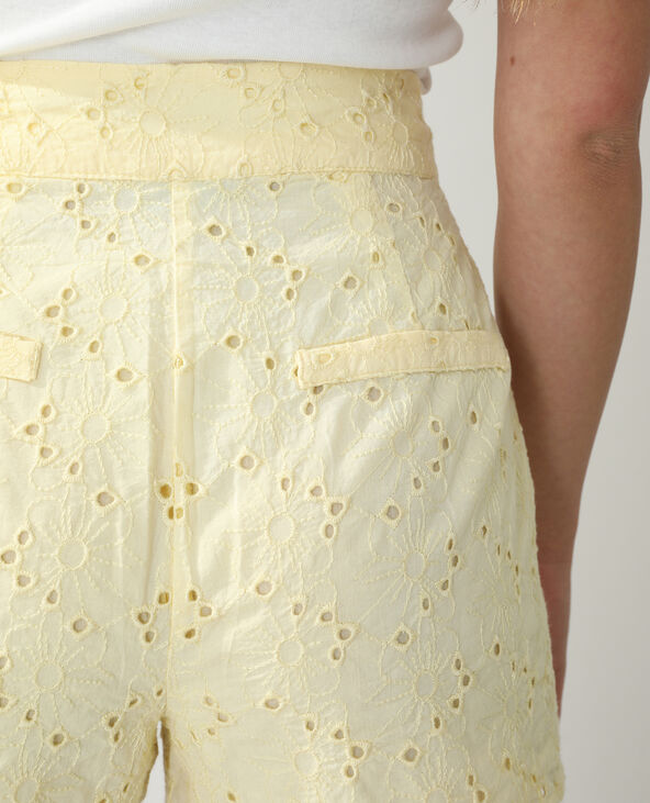 Short broderie anglaise jaune - Pimkie