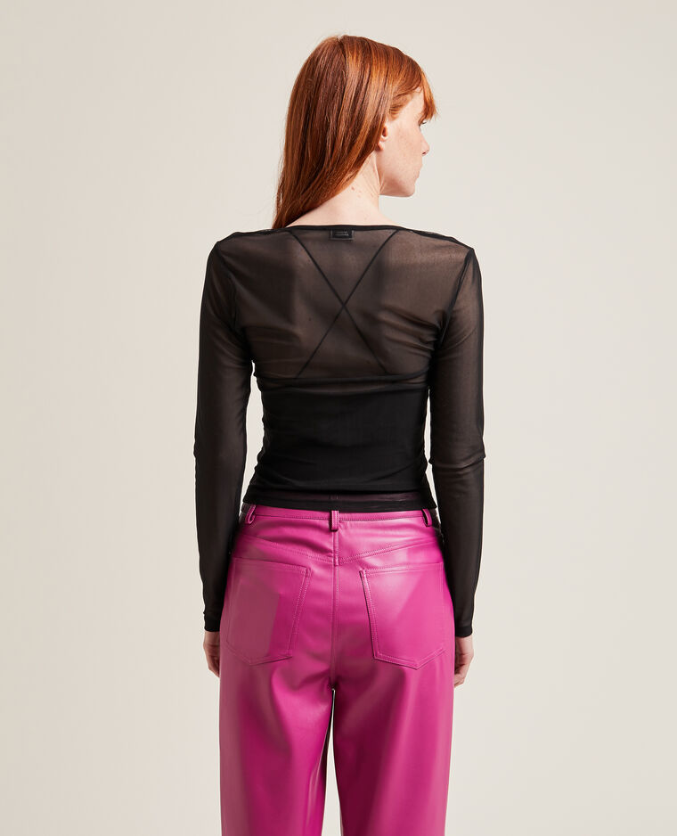 Top en maille micro-mesh noir - Pimkie