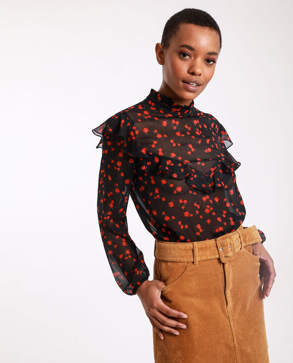 Blouse à fleurs noir - Pimkie