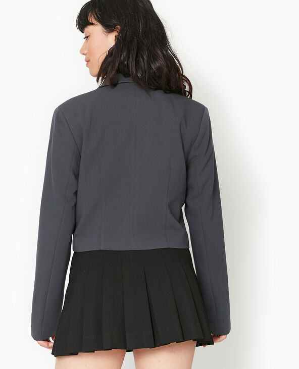 Veste blazer courte gris foncé - Pimkie