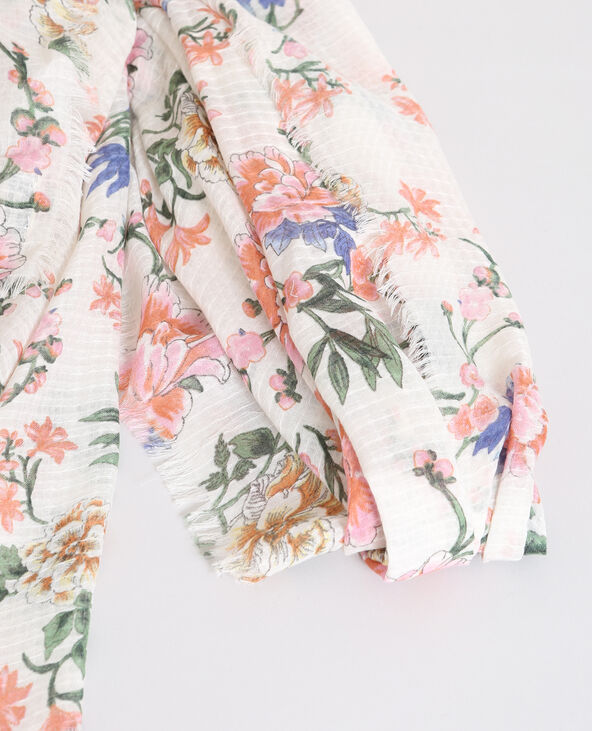 Foulard fleuri blanc - Pimkie