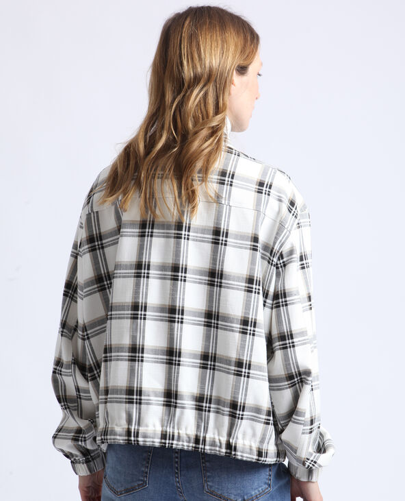 Blouson à carreaux blanc - Pimkie