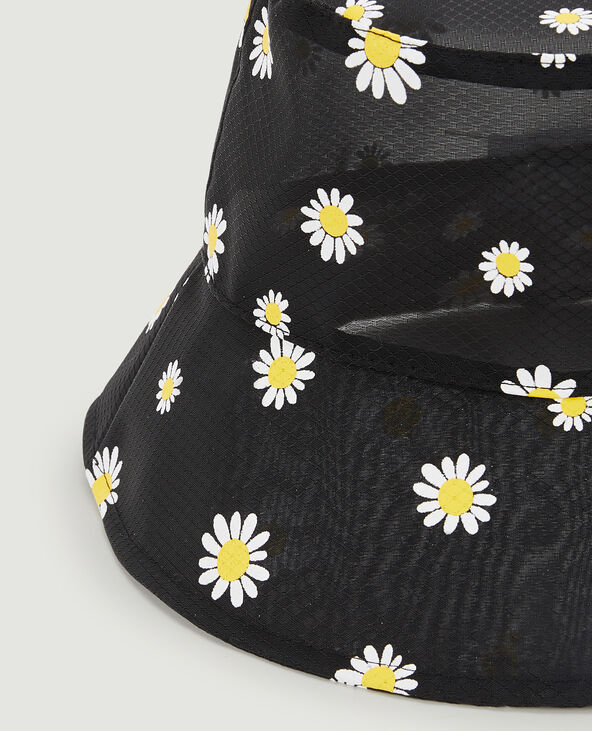 Bob matière transparente avec fleurs noir - Pimkie