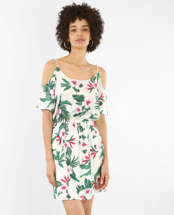 Robe imprimée tropical blanc - Pimkie
