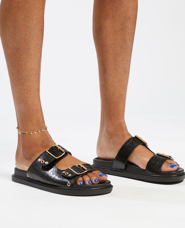 Mules à boucles noir - Pimkie