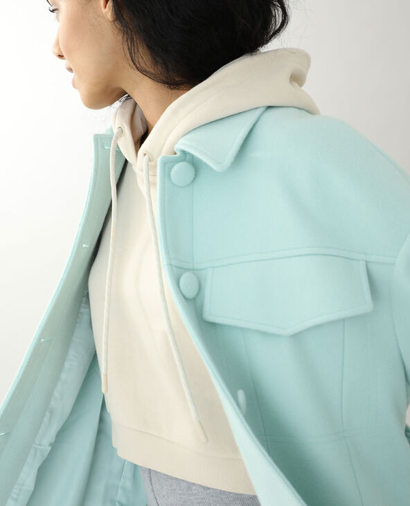 Manteau drap de laine vert de gris - Pimkie
