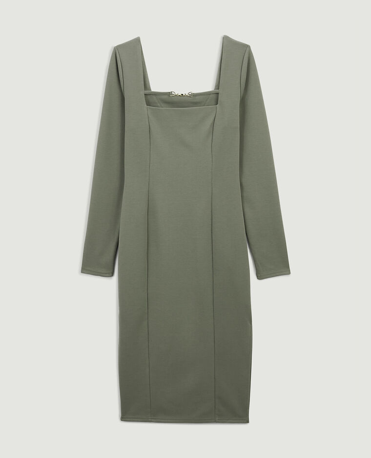 Robe fourreau manches longues vert kaki - Pimkie