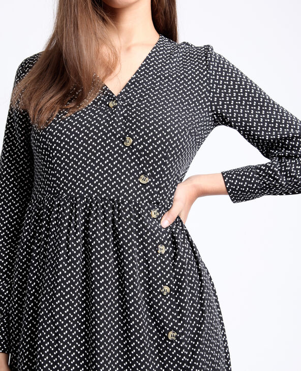 Robe longue boutonnée noir - Pimkie