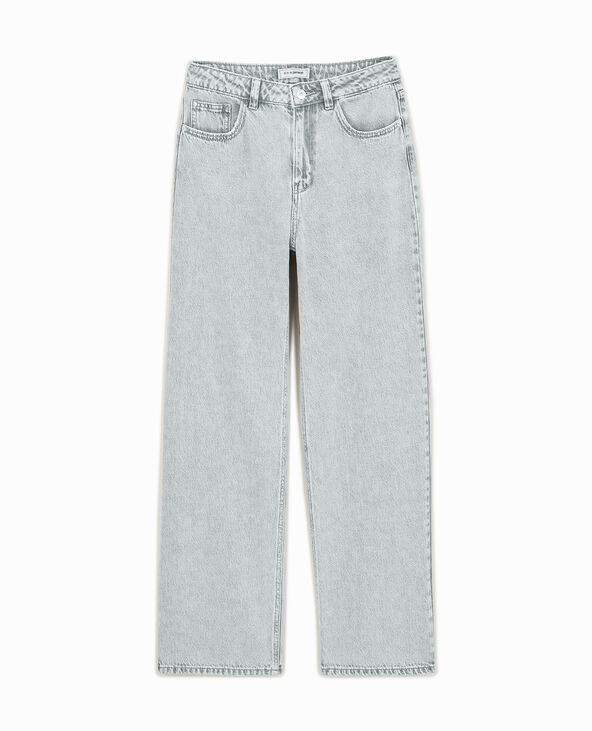 Jean wide taille haute gris clair - Pimkie