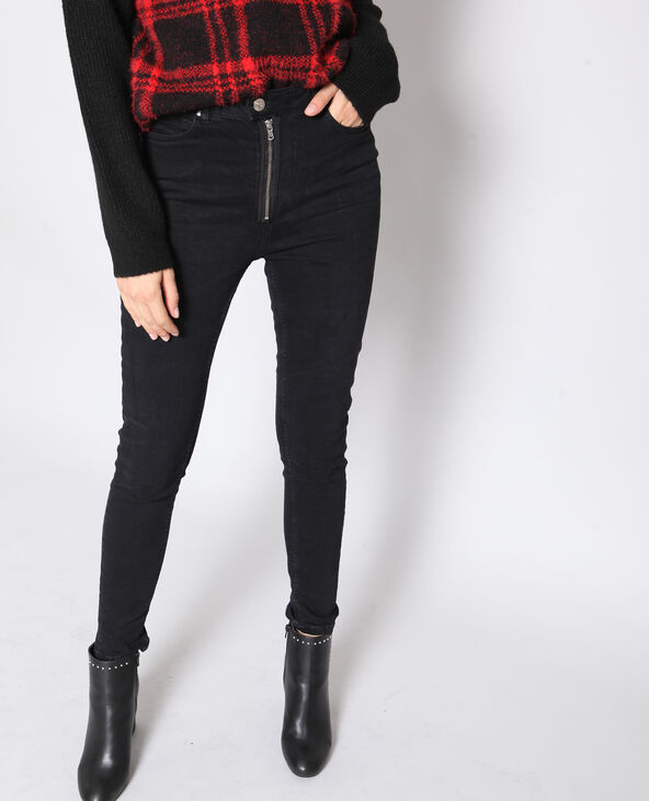 Skinny zip apparent noir - Pimkie