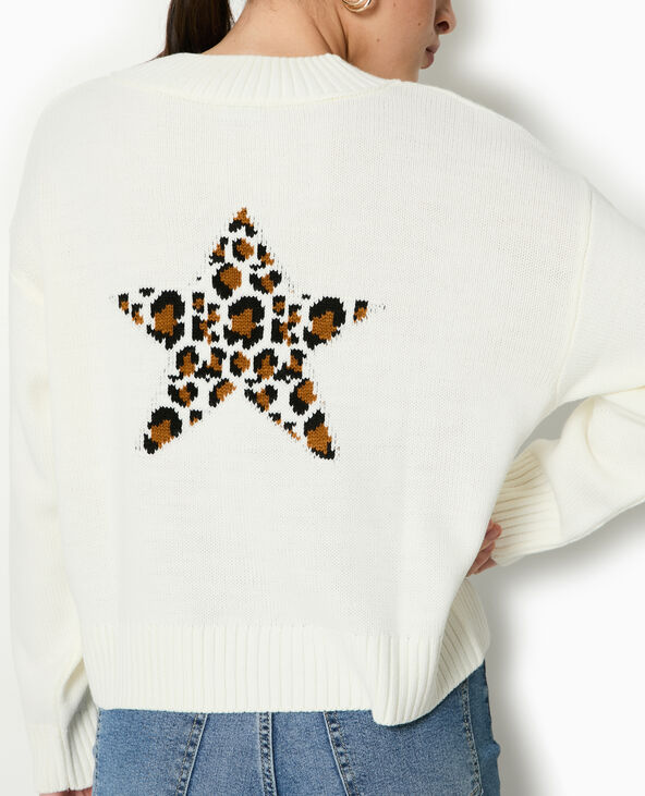 Pull col V blanc - Pimkie