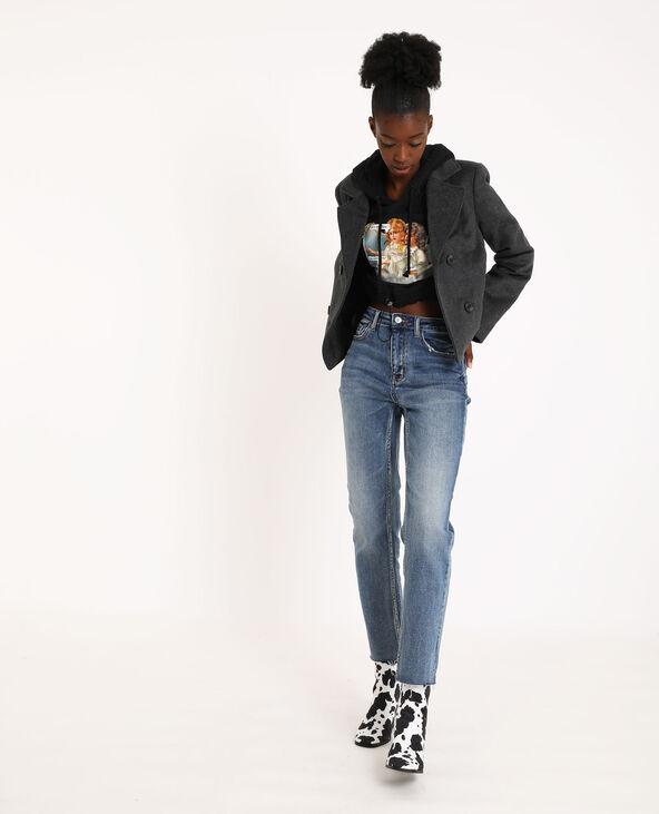 Manteau court gris chiné - Pimkie