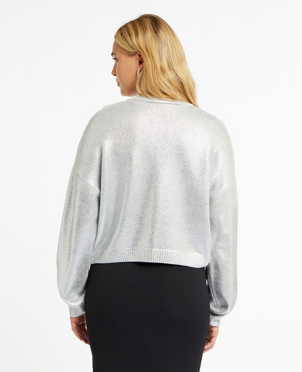 Pull torsadé avec enduit argenté argenté - Pimkie