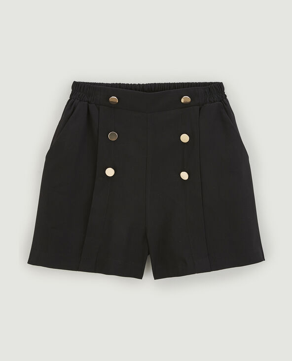 Short femme avec bouton shop taille haute