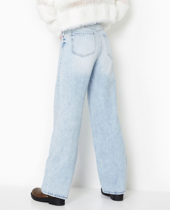 Jean wide taille haute bleu clair - Pimkie