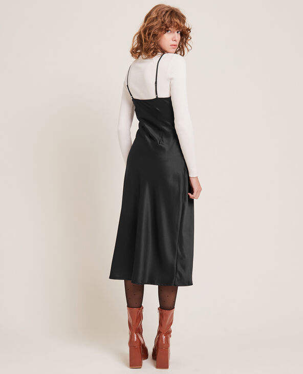 Robe longue satinée noir - Pimkie