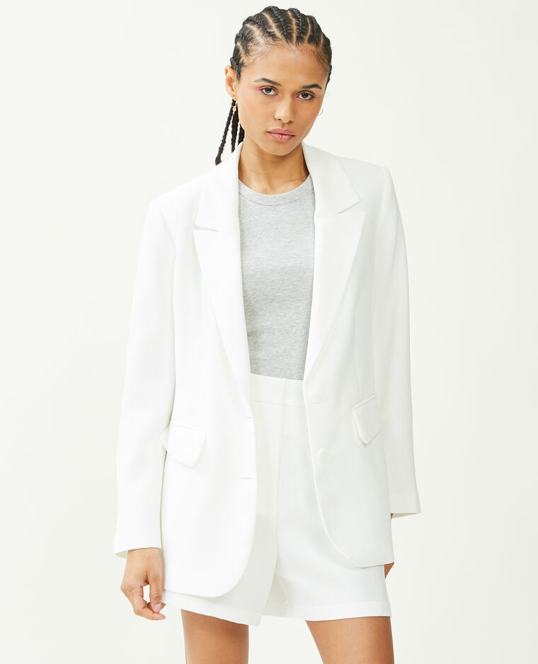 Veste blazer tissu tramé blanc - Pimkie