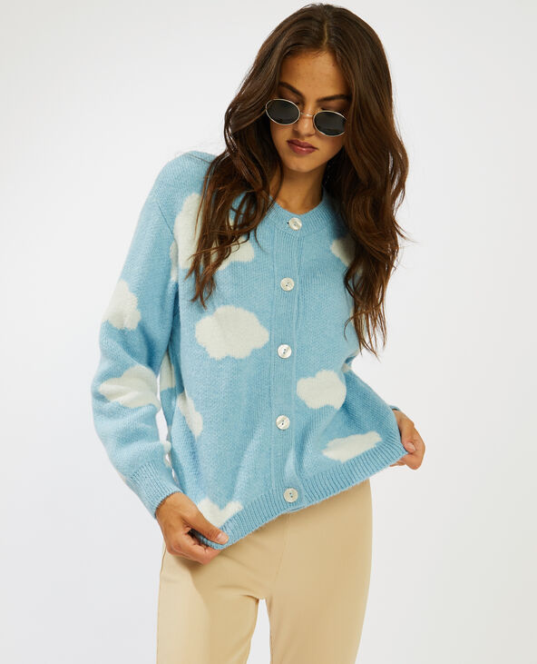 Gilet col rond bleu - Pimkie