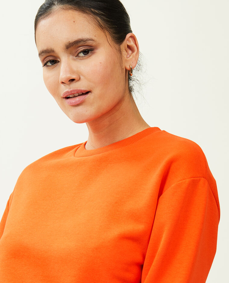 Sweat col rond orange - Pimkie