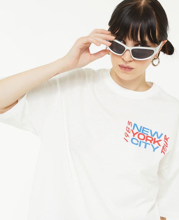 T-shirt oversize imprimé blanc - Pimkie