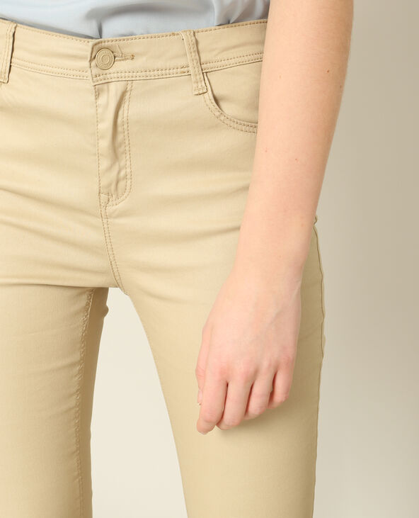 Pantalon skinny enduit beige - Pimkie
