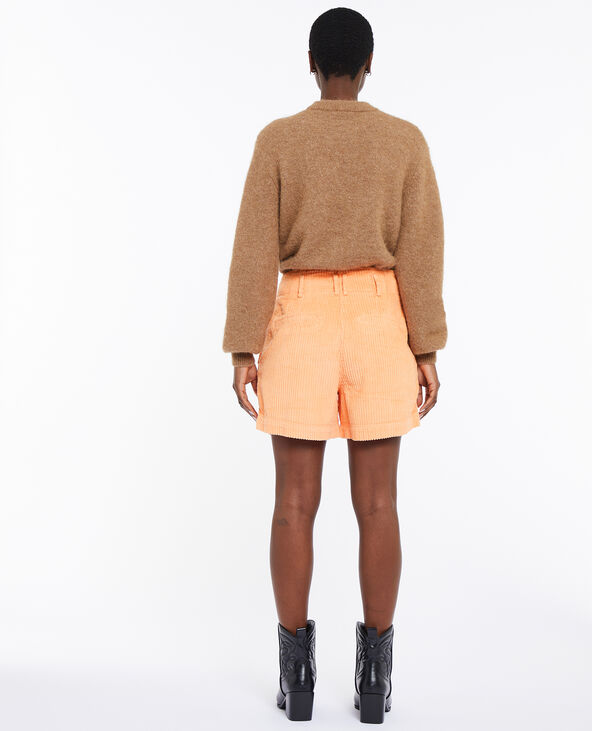 Short velours taille haute avec pinces orange - Pimkie