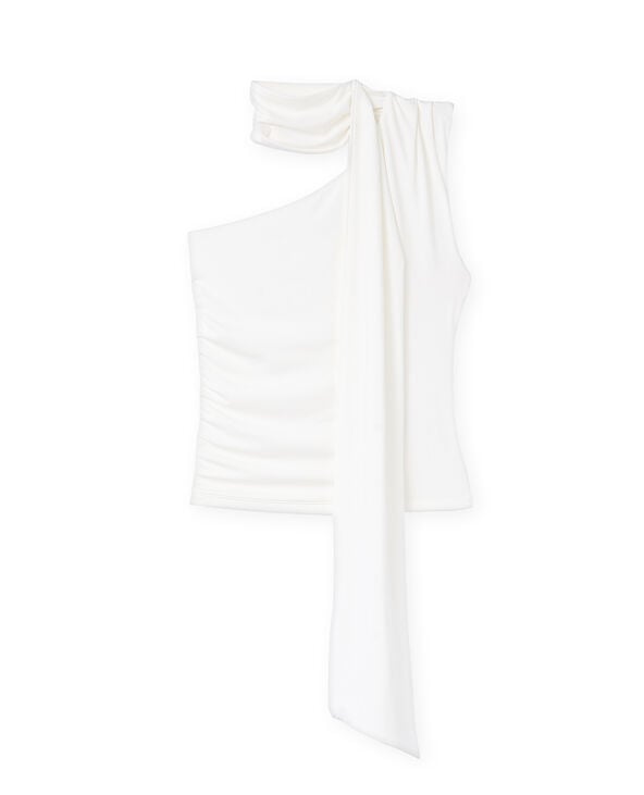 Top asymétrique one shoulder avec effet foulard blanc - Pimkie