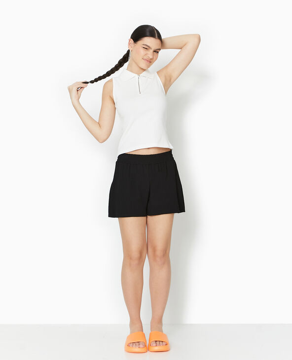 Short en tissu gaufré noir - Pimkie