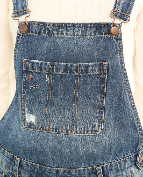 Salopette denim à pins bleu - Pimkie