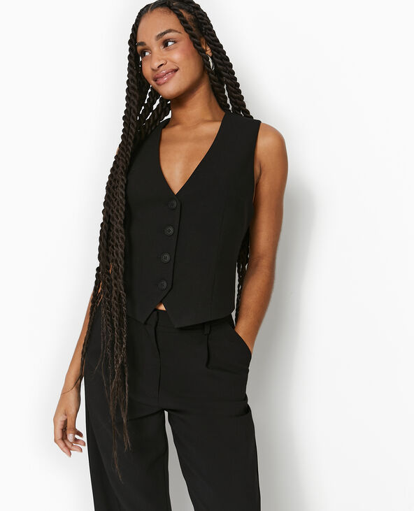 Gilet de barman avec 4 boutons noir - Pimkie