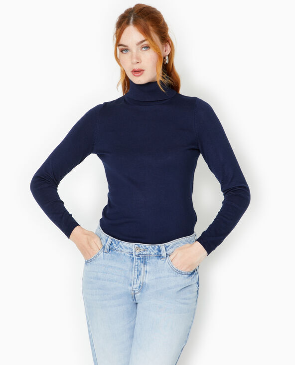 Pull à col roulé bleu marine - Pimkie