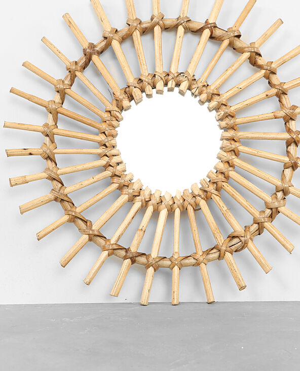 Miroir soleil rotin beige - Pimkie