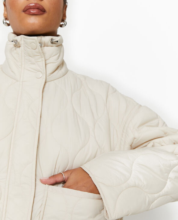 Veste matelassée + écharpe assortie beige - Pimkie