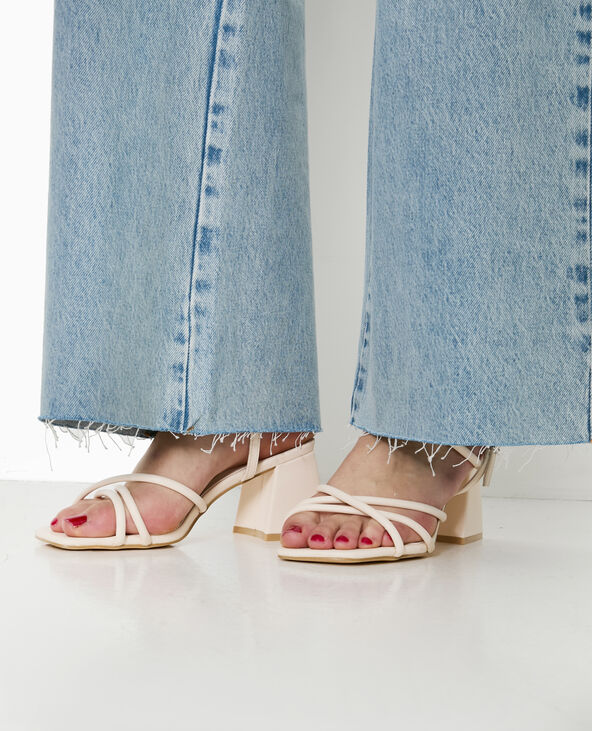 Sandales à talons avec brides blanc - Pimkie