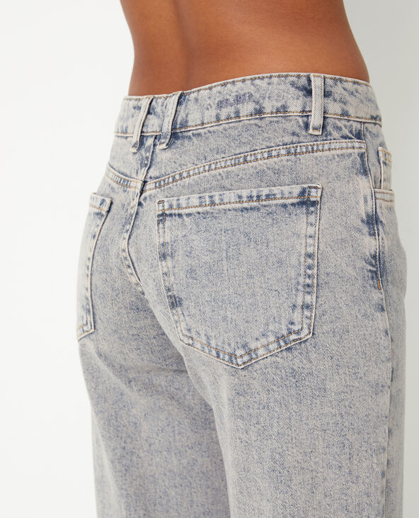 Jean wide taille basse effet délavé rose clair - Pimkie