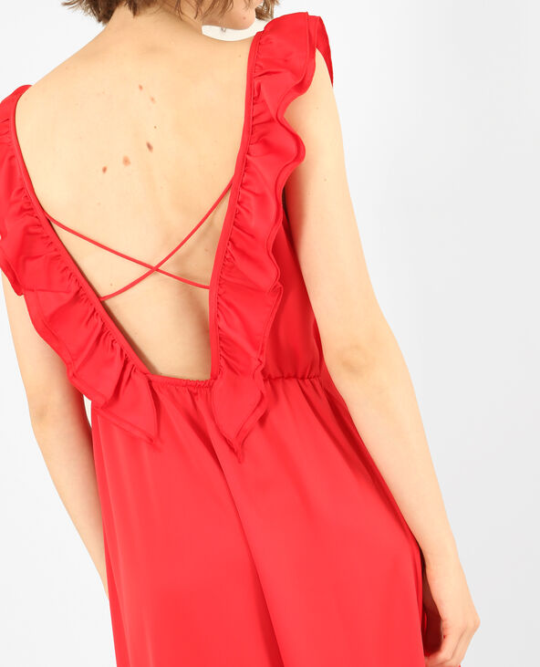 Robe longue satinée rouge - Pimkie