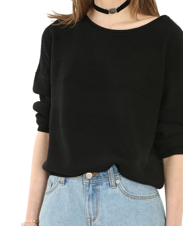 Pull multi-mailles noir - Pimkie
