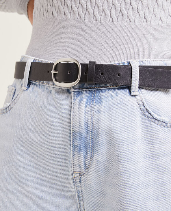 Ceinture boucle ovale noir - Pimkie