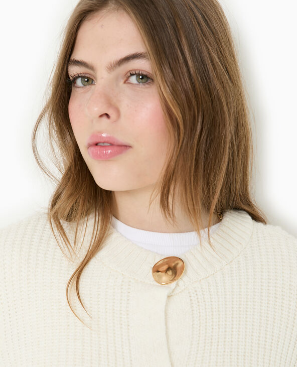 Gilet peplum avec volant et gros boutons dorés blanc - Pimkie