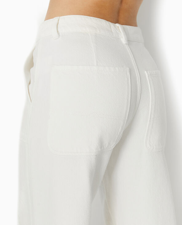 Jean wide souple taille regular blanc - Pimkie