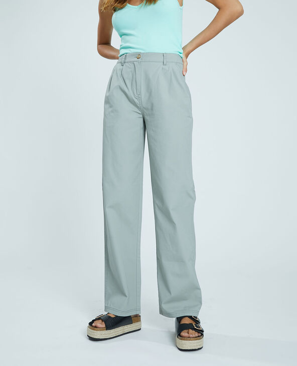 Pantalon en toile vert kaki - Pimkie